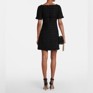Tory Burch Black Wool-blend boucle minidress with pockets